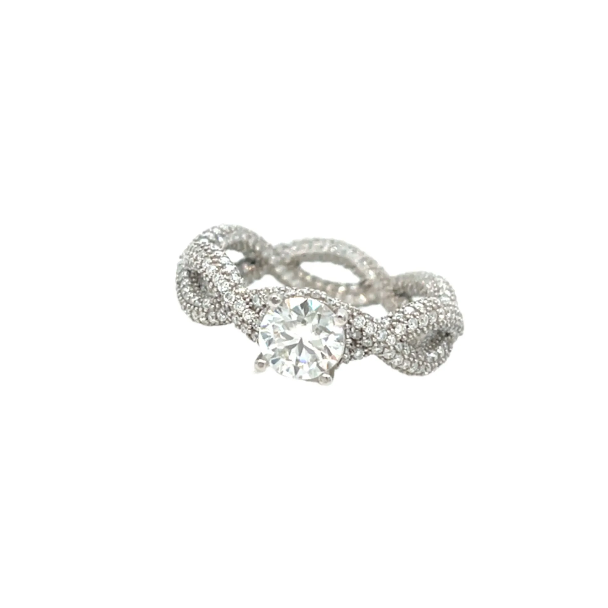 Sterling Silver Lab-Created Moissanite Infinity Solitaire Ring- M100079