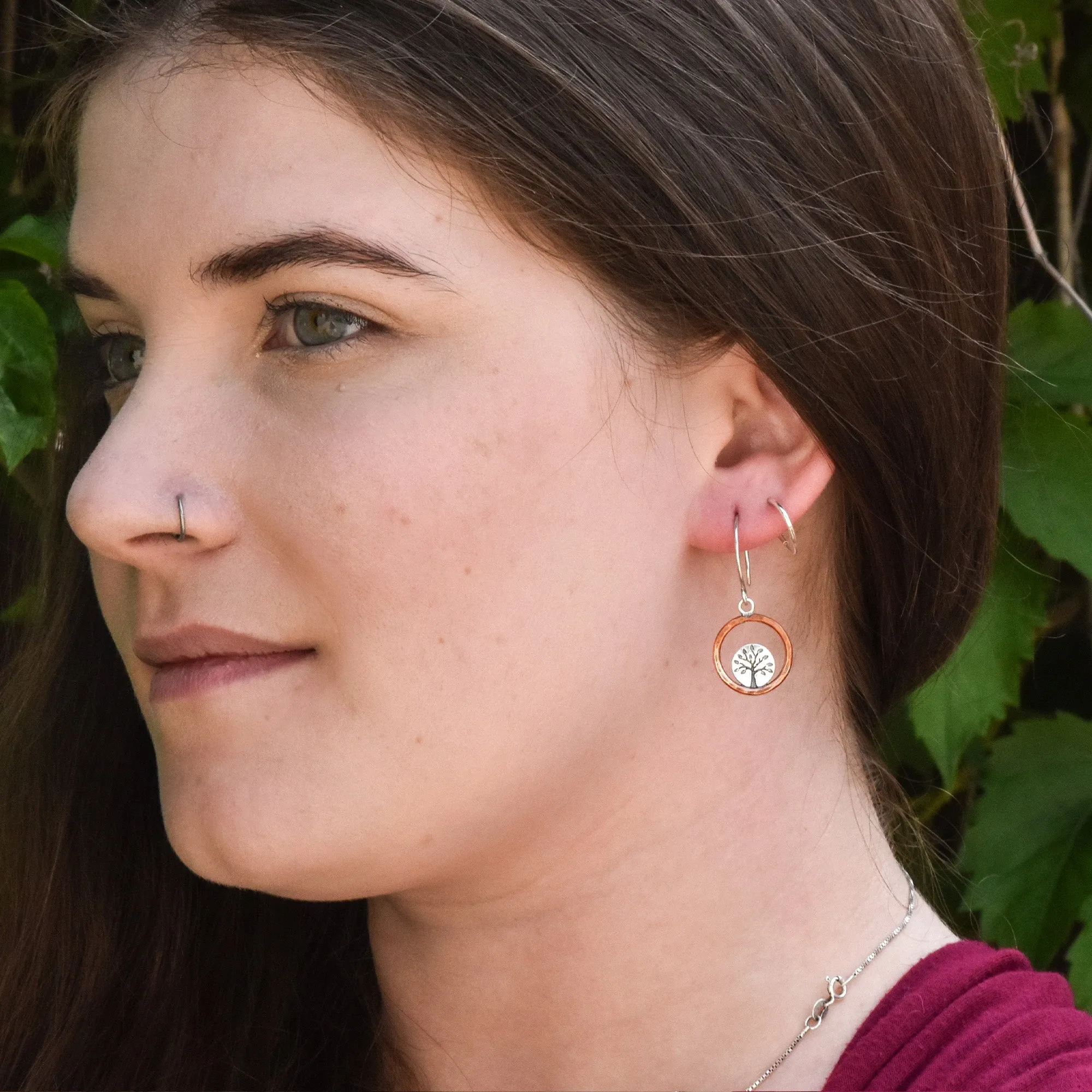 Summer Tree Lentil Hoop Earrings