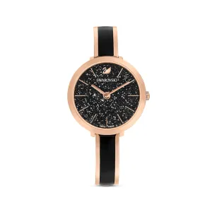 Swarovski Crystalline Delight Watch Metal Bracelet, Black, Rose-Gold Tone Pvd