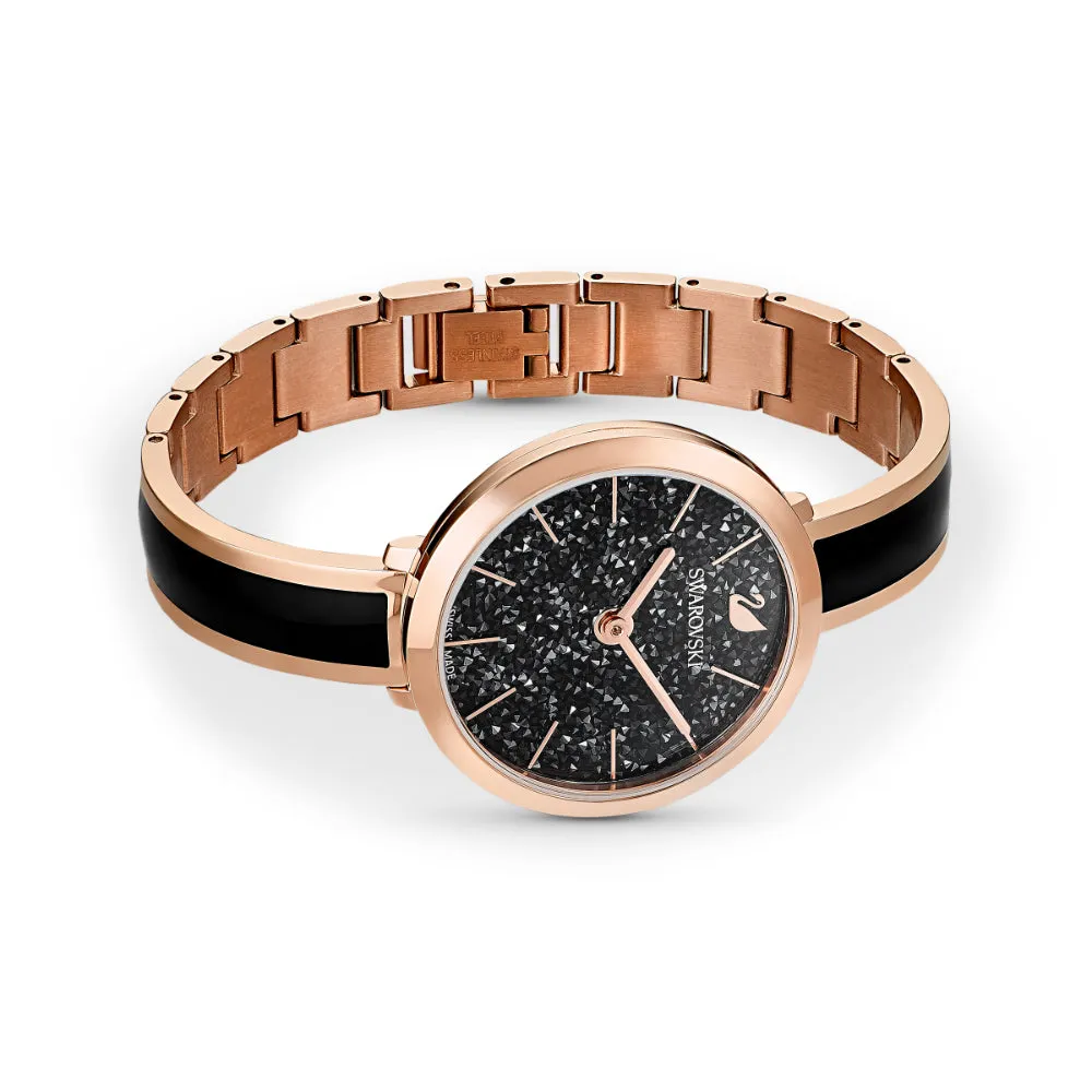 Swarovski Crystalline Delight Watch Metal Bracelet, Black, Rose-Gold Tone Pvd