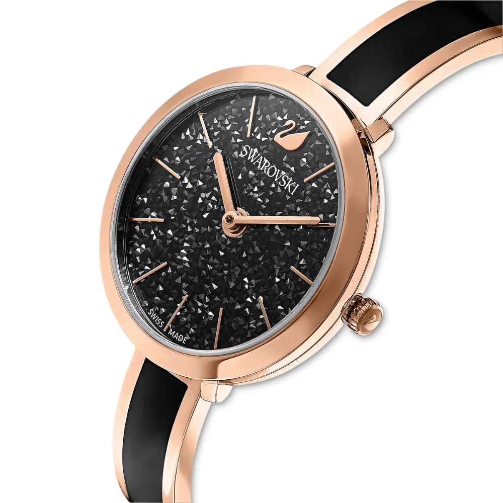 Swarovski Crystalline Delight Watch Metal Bracelet, Black, Rose-Gold Tone Pvd