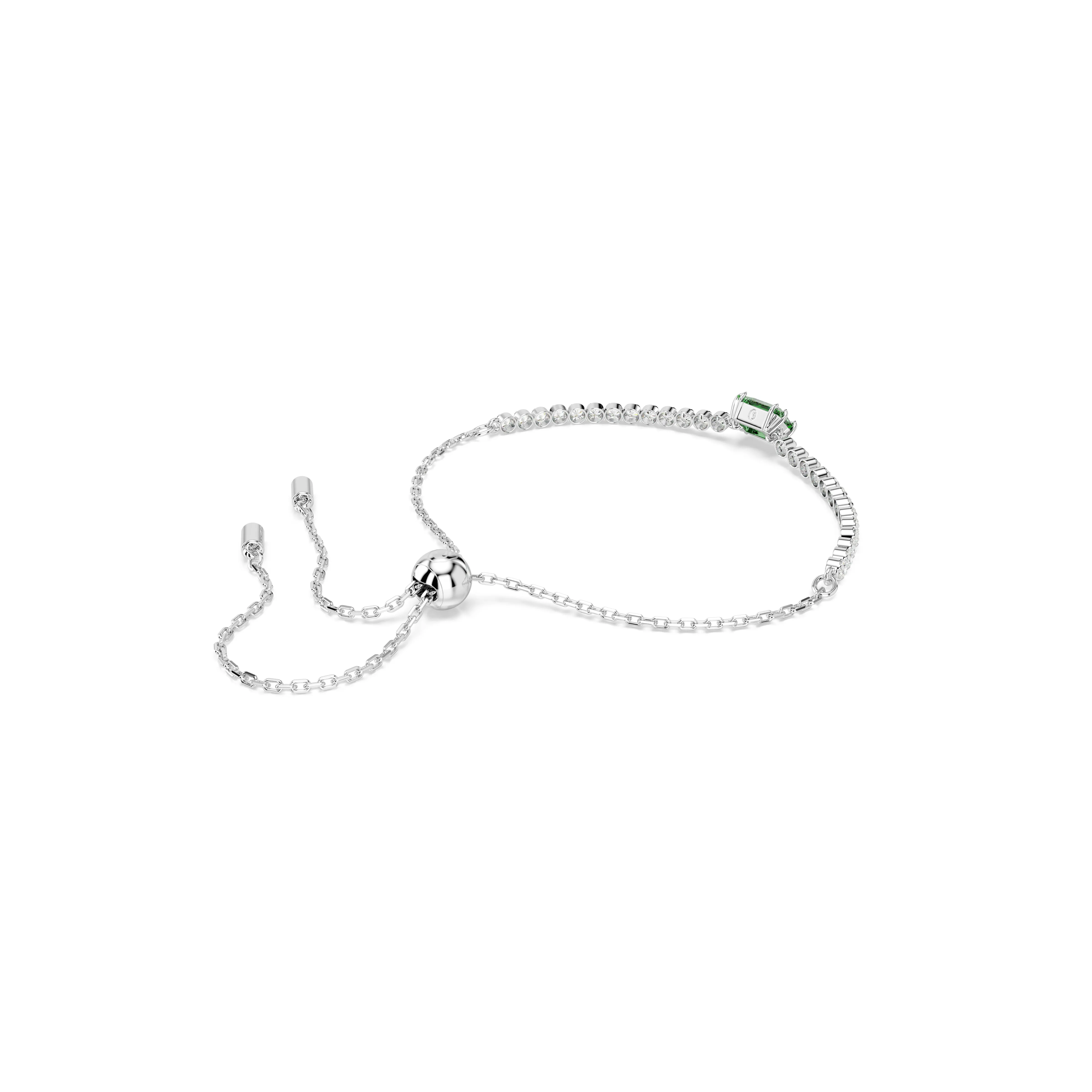 Swarovski Rhodium Matrix Tennis Green Bracelet