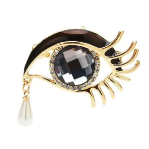 Tear Drop  Crystal Eyes Brooches