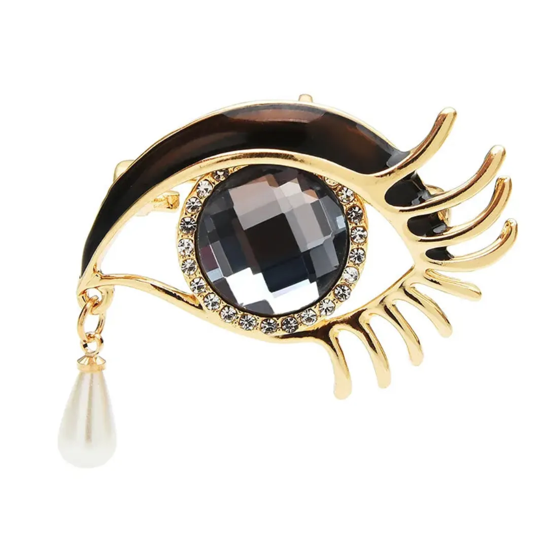 Tear Drop  Crystal Eyes Brooches