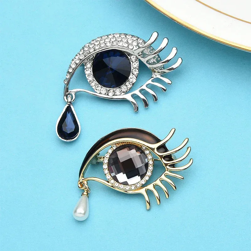 Tear Drop  Crystal Eyes Brooches