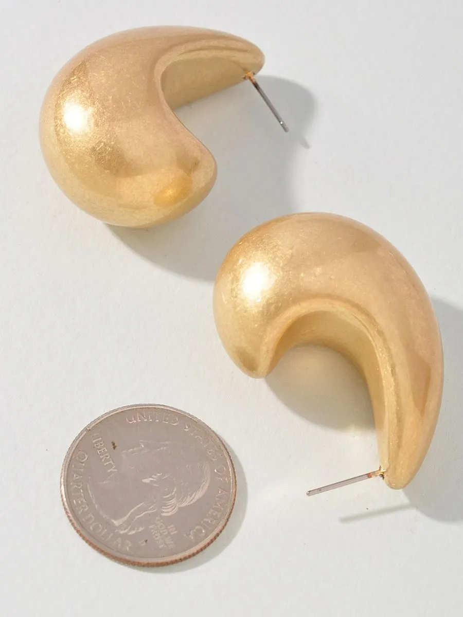 Teardrop Dome Metal Earring