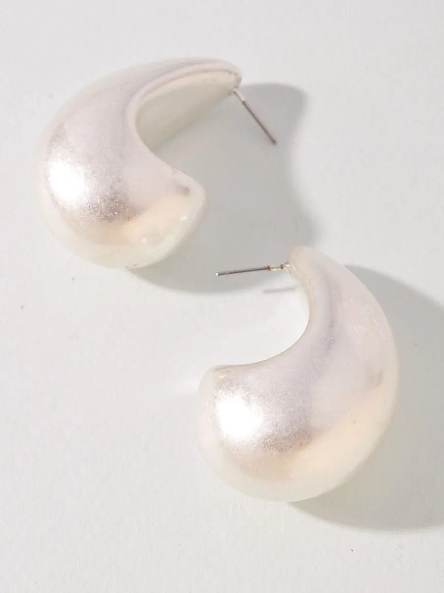Teardrop Dome Metal Earring