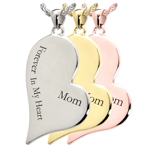 Teardrop Heart with Text Pendant