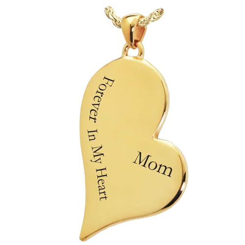 Teardrop Heart with Text Pendant