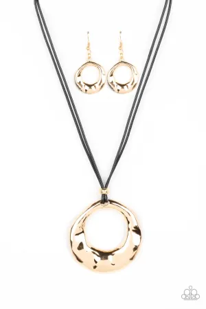 Tectonic Treasure Gold Necklace Paparazzi