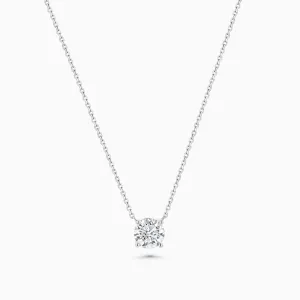 The Essentials 4-Prong Platinum Round Diamond Solitaire Necklace (2 ct tw.)