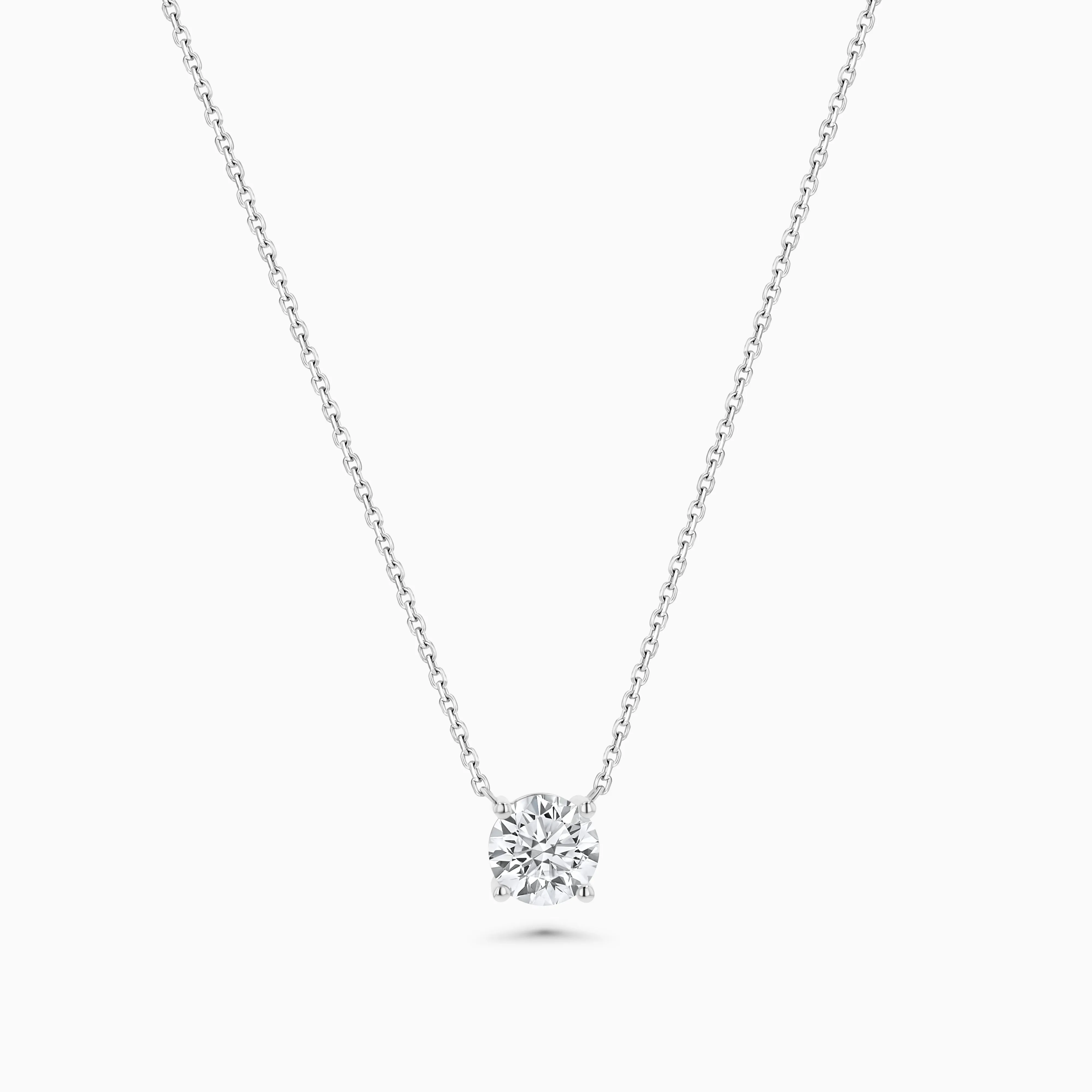 The Essentials 4-Prong Platinum Round Diamond Solitaire Necklace (2 ct tw.)