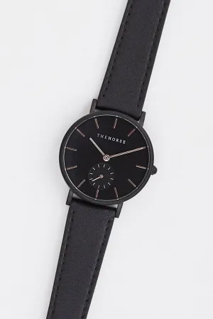 THE HORSE CLASSIC WATCH - BLACK/ ROSE GOLD INDEX/ BLACK LEATHER