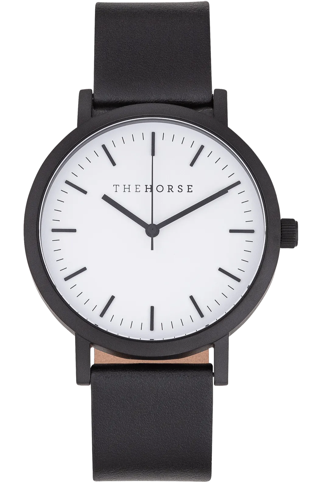 THE HORSE ORIGINAL WATCH - MATTE BLACK/WHITE/BLACK LEATHER