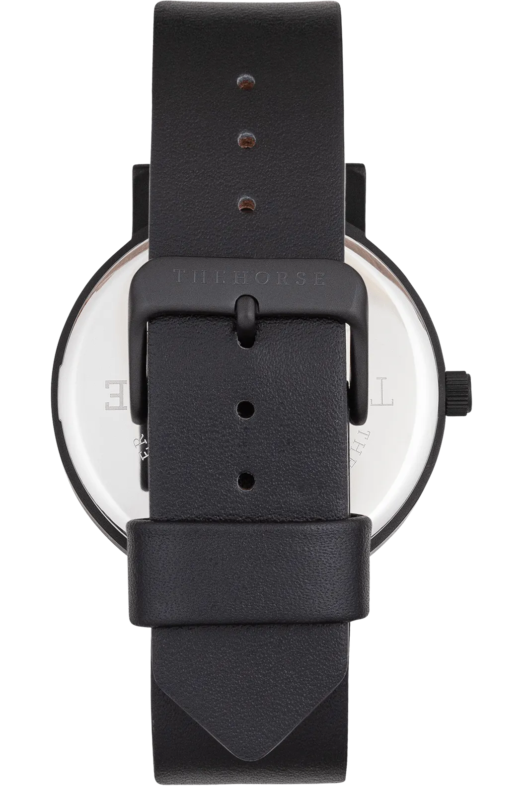 THE HORSE ORIGINAL WATCH - MATTE BLACK/WHITE/BLACK LEATHER
