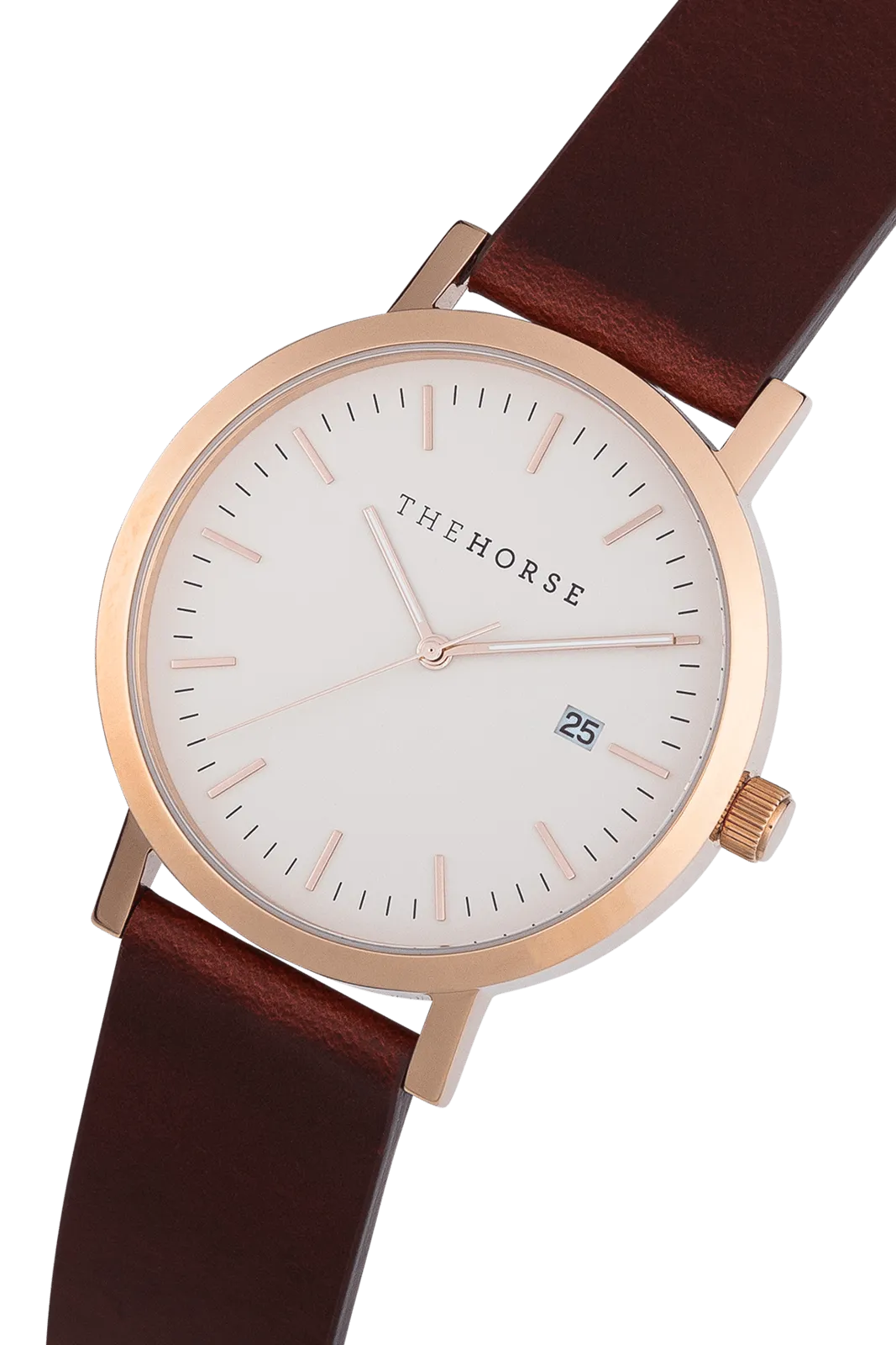 THE HORSE THE ORIGINAL WATCH - ROSE GOLD/BLUSH FACE/WINE LEATHER