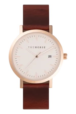 THE HORSE THE ORIGINAL WATCH - ROSE GOLD/BLUSH FACE/WINE LEATHER