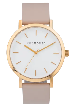 THE HORSE 'THE ORIGINAL' WATCH - ROSE GOLD/WHITE DIAL/BLUSH LEATHER