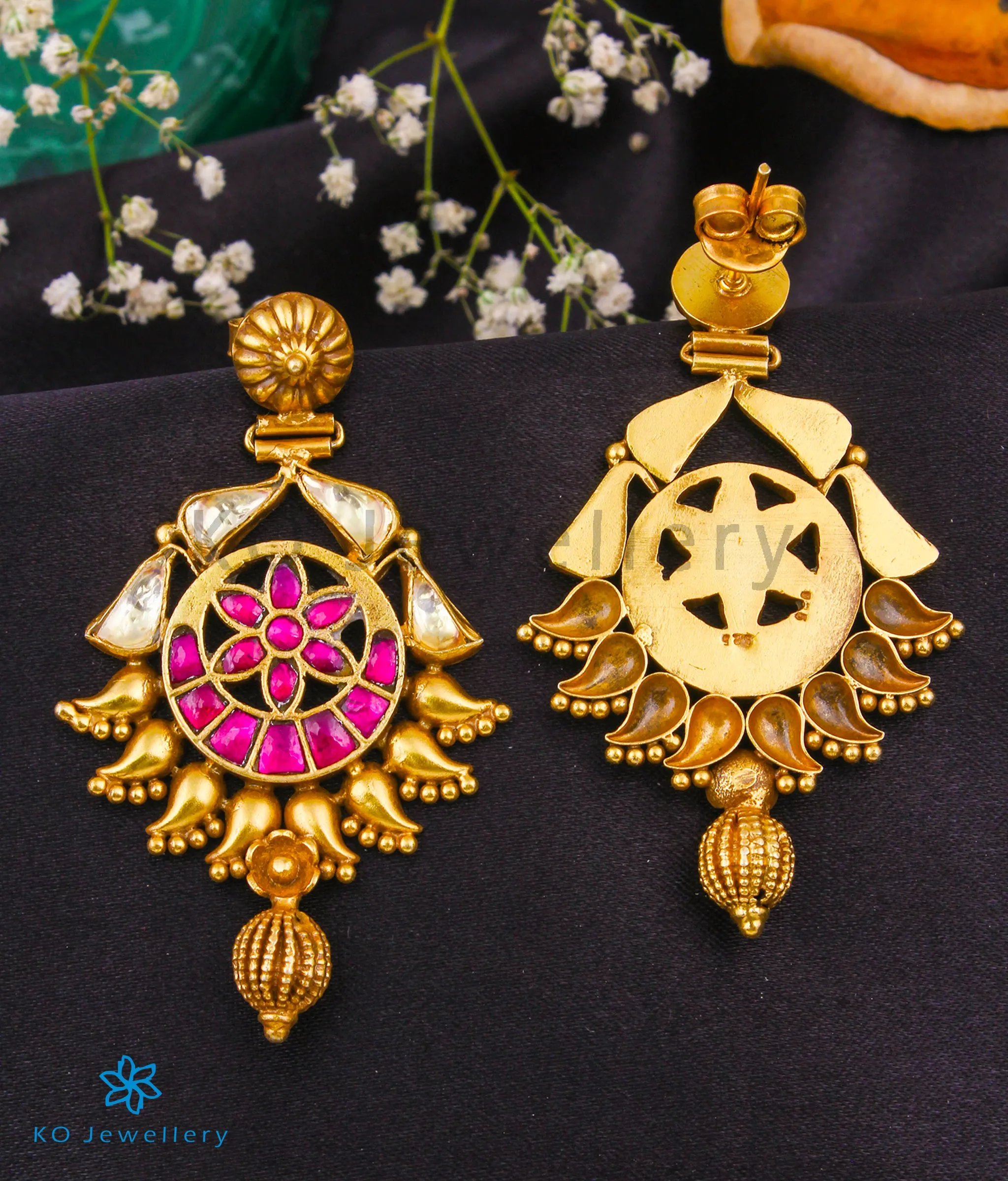The Silver Kundan Earrings