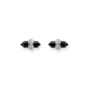 THOMAS SABO Crystal Ear Studs with Onyx Silver