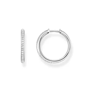 Thomas Sabo Hoop Earrings White Stones Silver TCR673