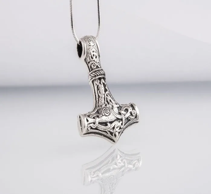 Thor's Hammer Sterling Silver Pendant | Mammen Village Mjolnir