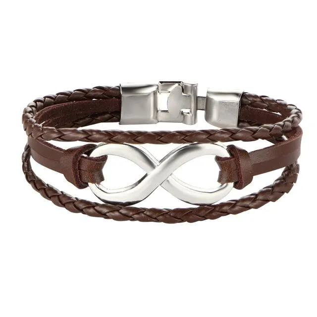Tie of Infinity Leather Bracelet