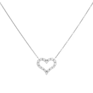 Tiffany & Co. Platinum & Diamond  Small  Hearts Pendant