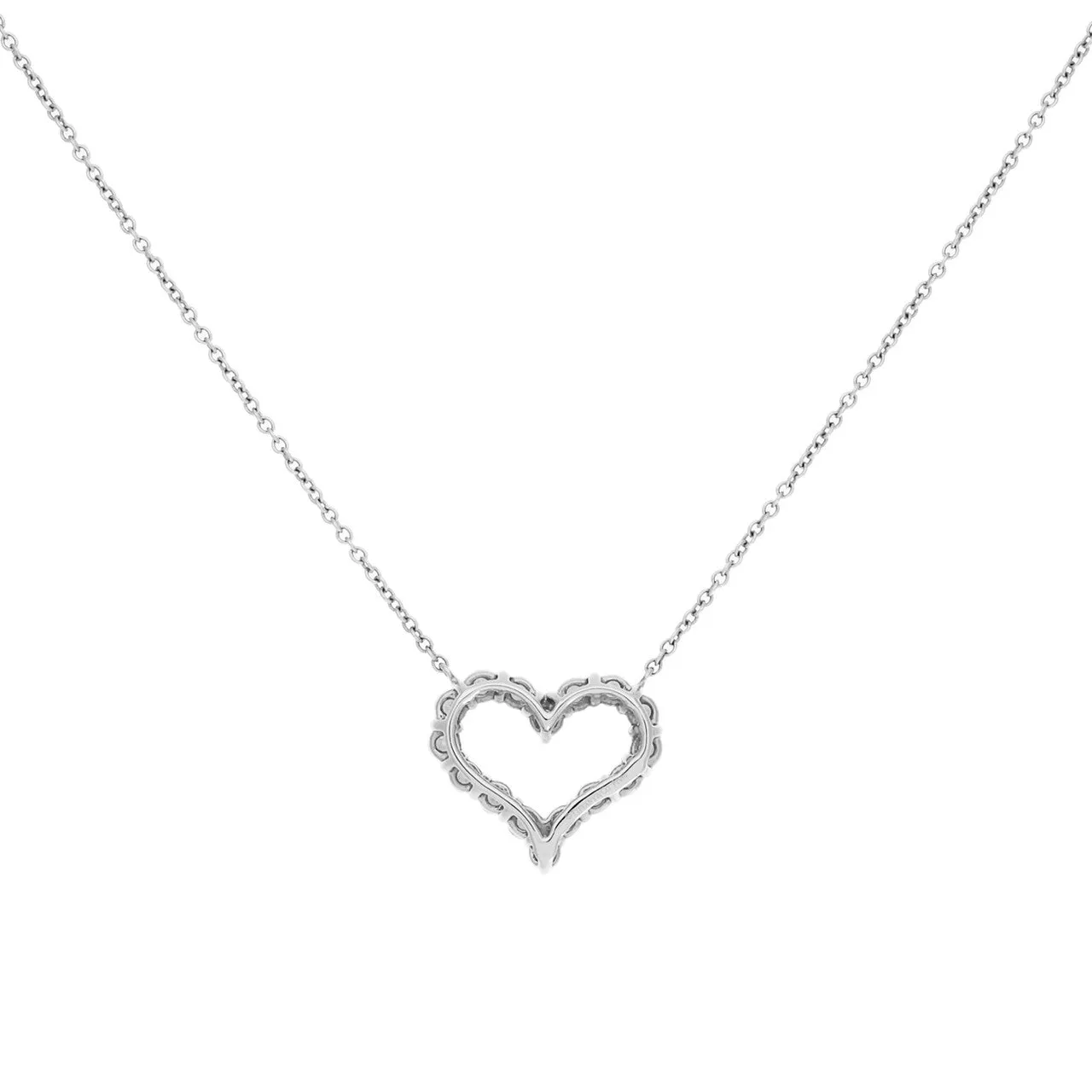 Tiffany & Co. Platinum & Diamond  Small  Hearts Pendant