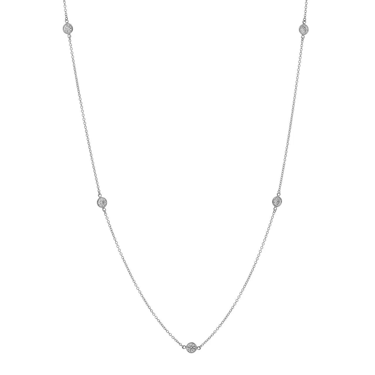 Tiffany & Co. Platinum Diamonds by the Yard 5 Diamond Necklace