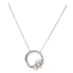 Tiffany & Co. Platinum Vine Victoria Mixed-Cut Diamond Circle Necklace Small
