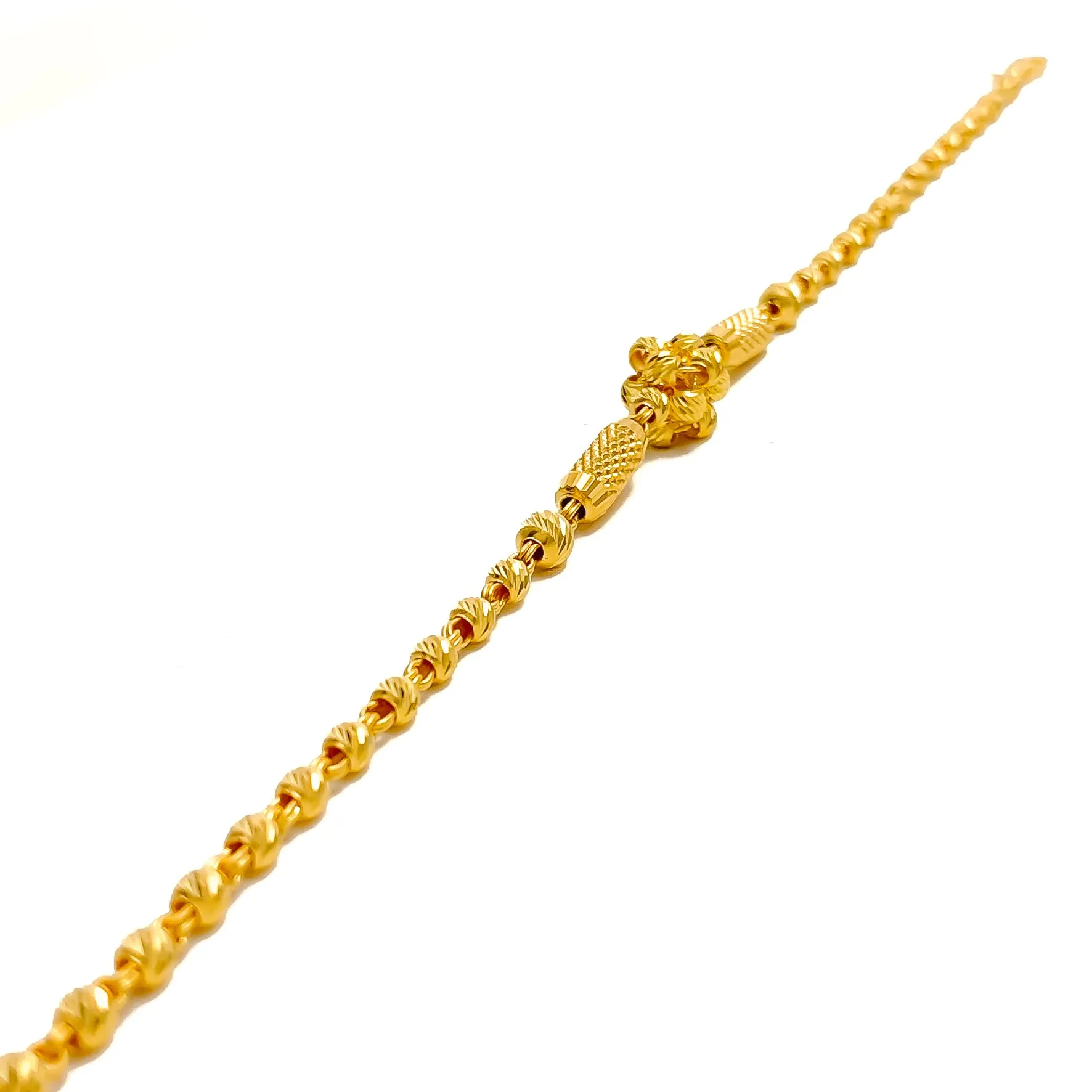 Timeless Beautiful Twisted Floral 22k Gold Bracelet