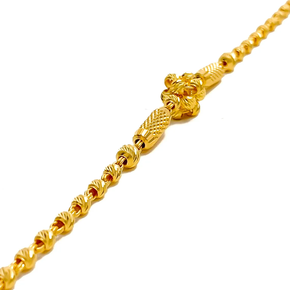 Timeless Beautiful Twisted Floral 22k Gold Bracelet