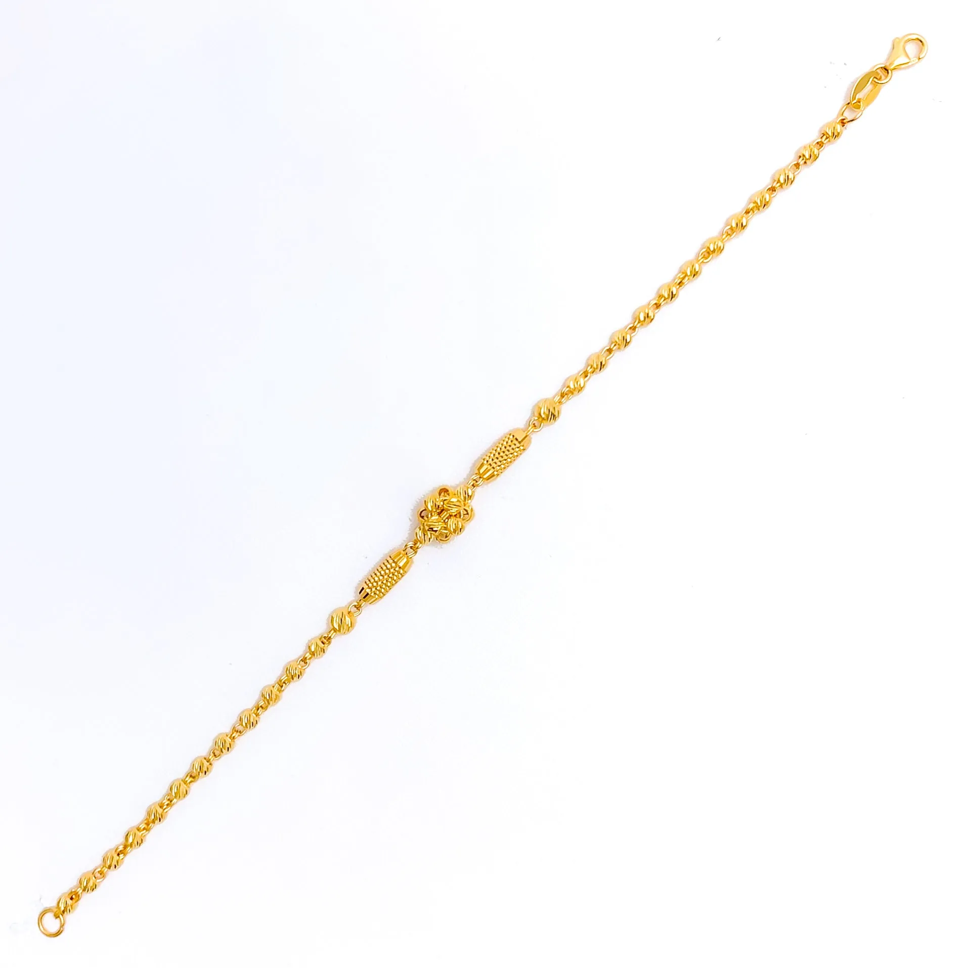 Timeless Beautiful Twisted Floral 22k Gold Bracelet