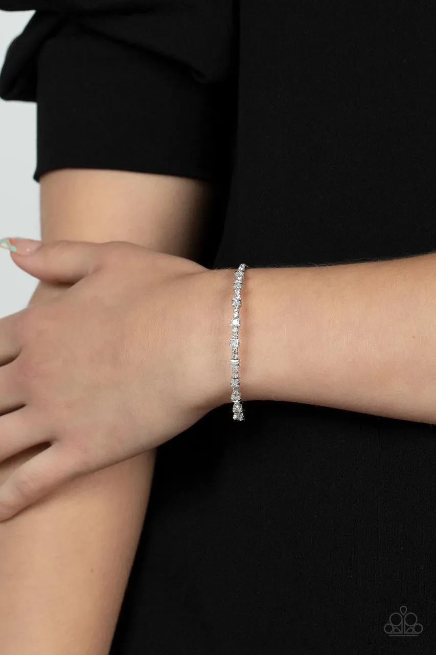 Timelessly Tiny White Paparazzi Bracelet