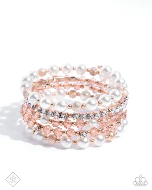 To An Elegant Extent - Rose Gold & White Pearls Coil Bracelet - December 2024 Glimpses of Malibu
