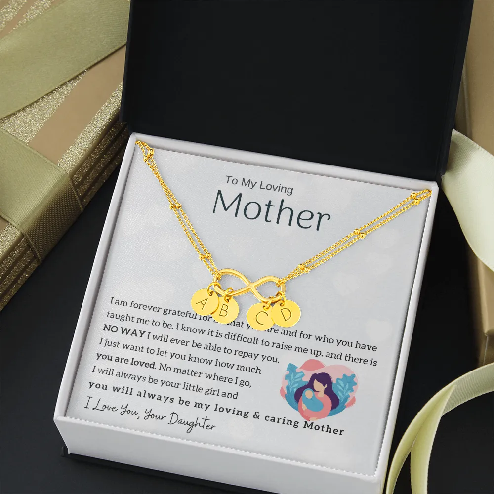 To My Mother - Infinity Bracelet - Initial Charms