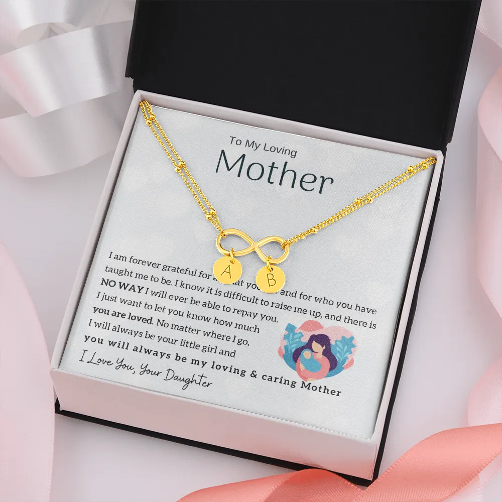 To My Mother - Infinity Bracelet - Initial Charms