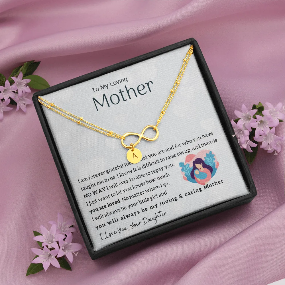 To My Mother - Infinity Bracelet - Initial Charms