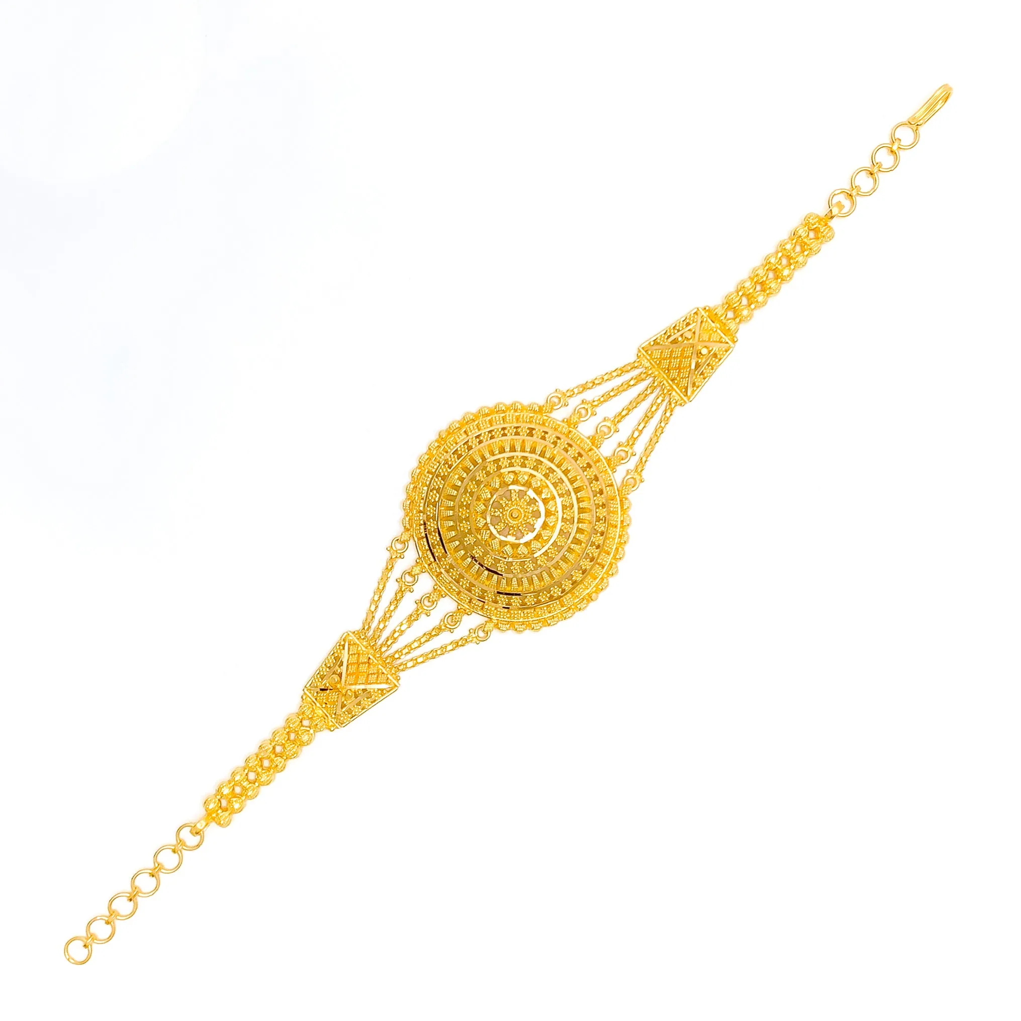 Traditional Mandala 22k Gold Statement Bracelet