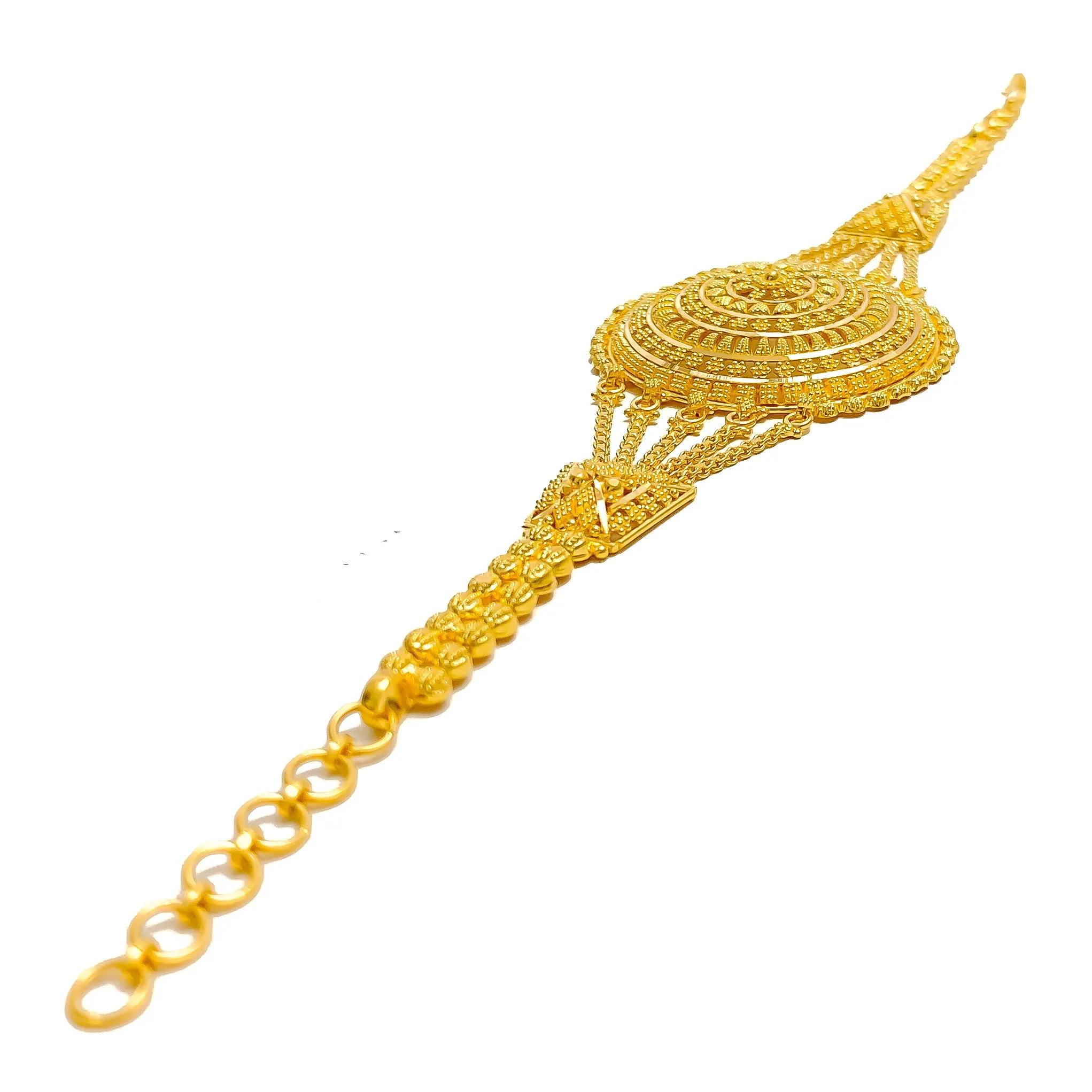 Traditional Mandala 22k Gold Statement Bracelet