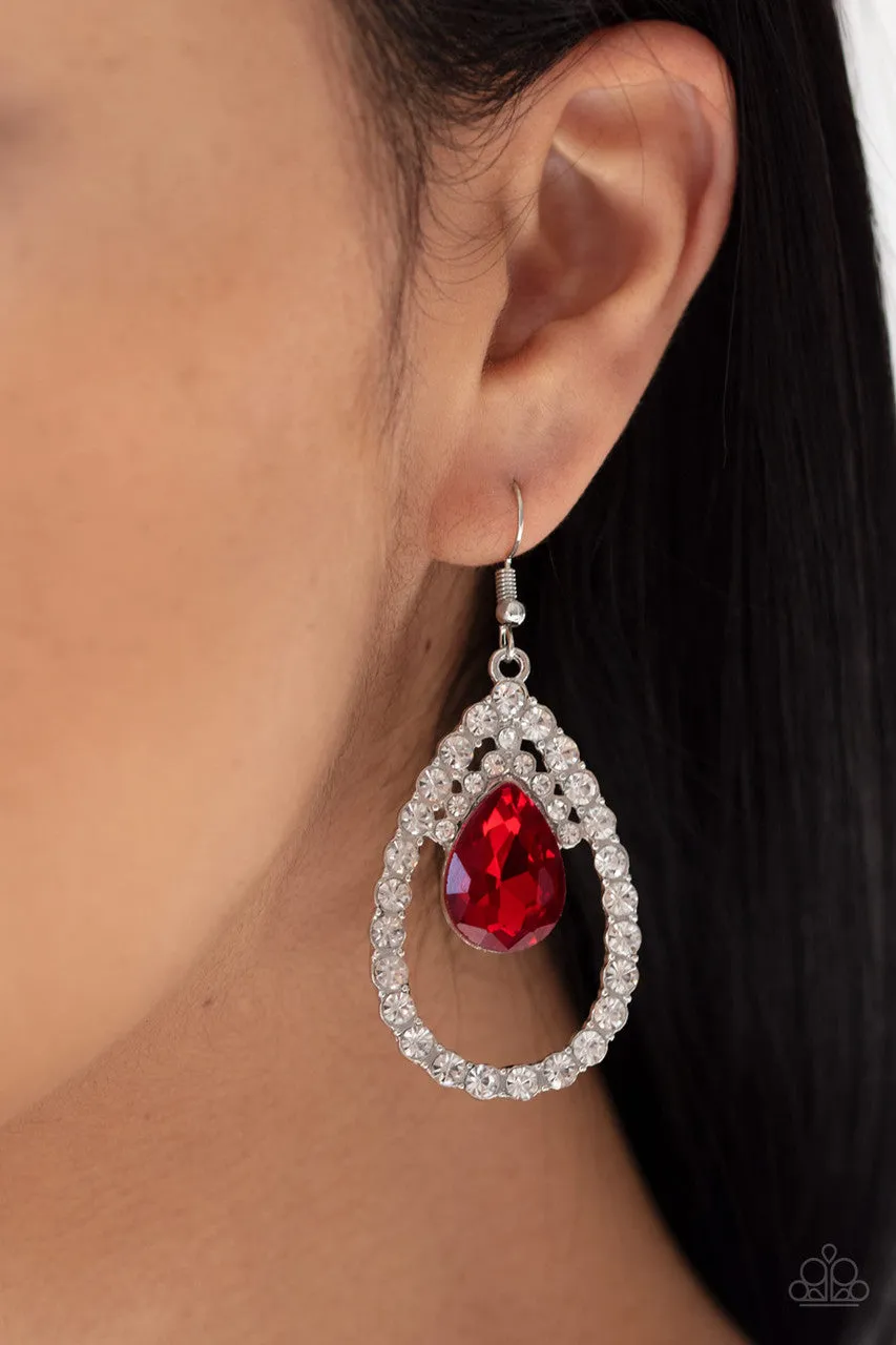 Trendsetting Twinkle Red Paparazzi Earrings