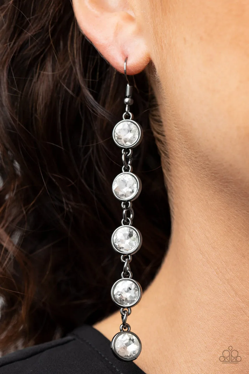 Trickle Down Twinkle Black Paparazzi Earrings