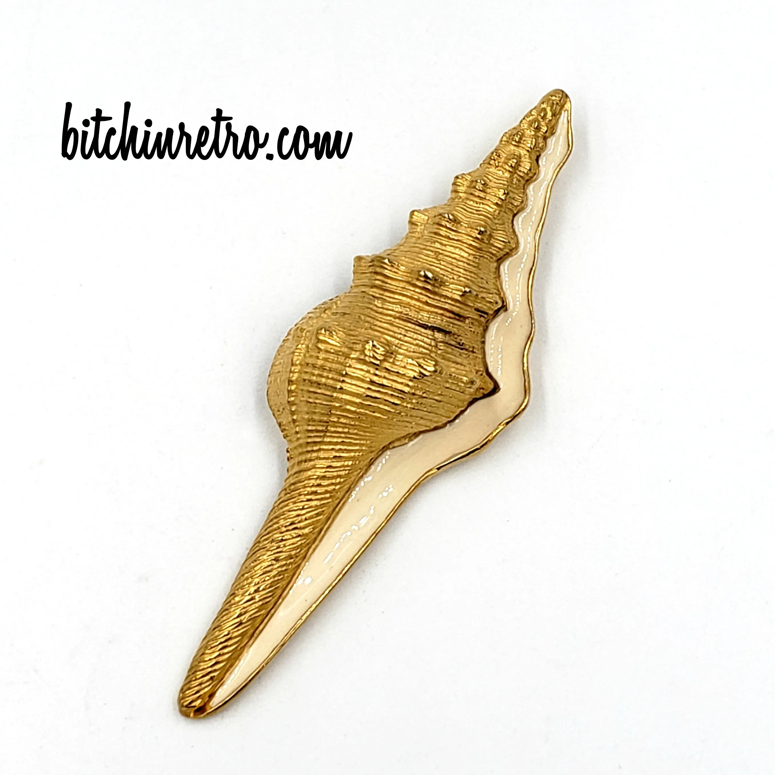 Trifari TM Vintage Conch Shell Brooch