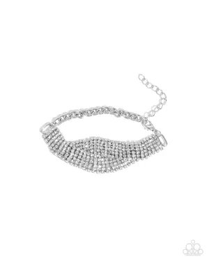 Trustworthy Twist - White (Rhinestone) Bracelet