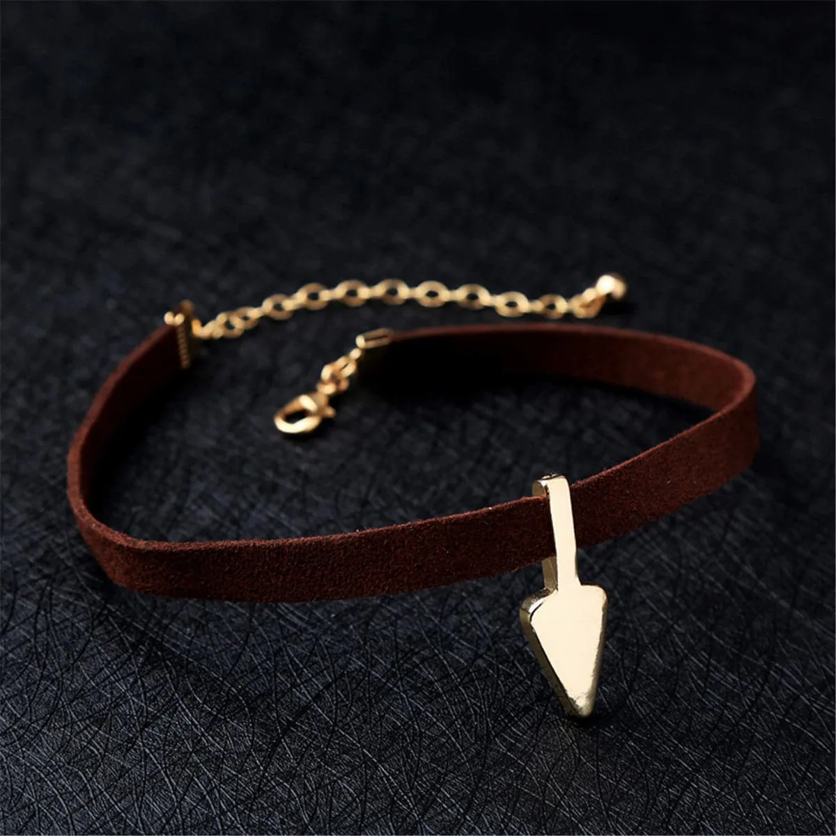 Turquoise & Cubic Zirconia Triangle Choker Necklace