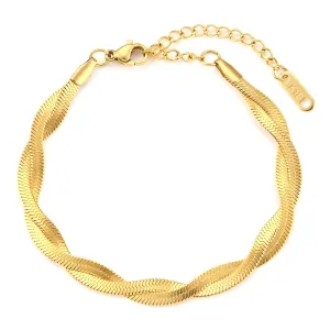 Twist Ribbon Chain Bracelet – 18K Gold