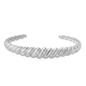 Twist Ridge Bangle – Stainless Steel