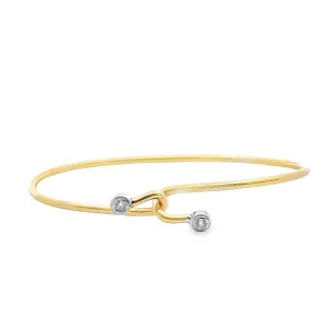 Two-Tone Diamond Twist Bangle Bracelet