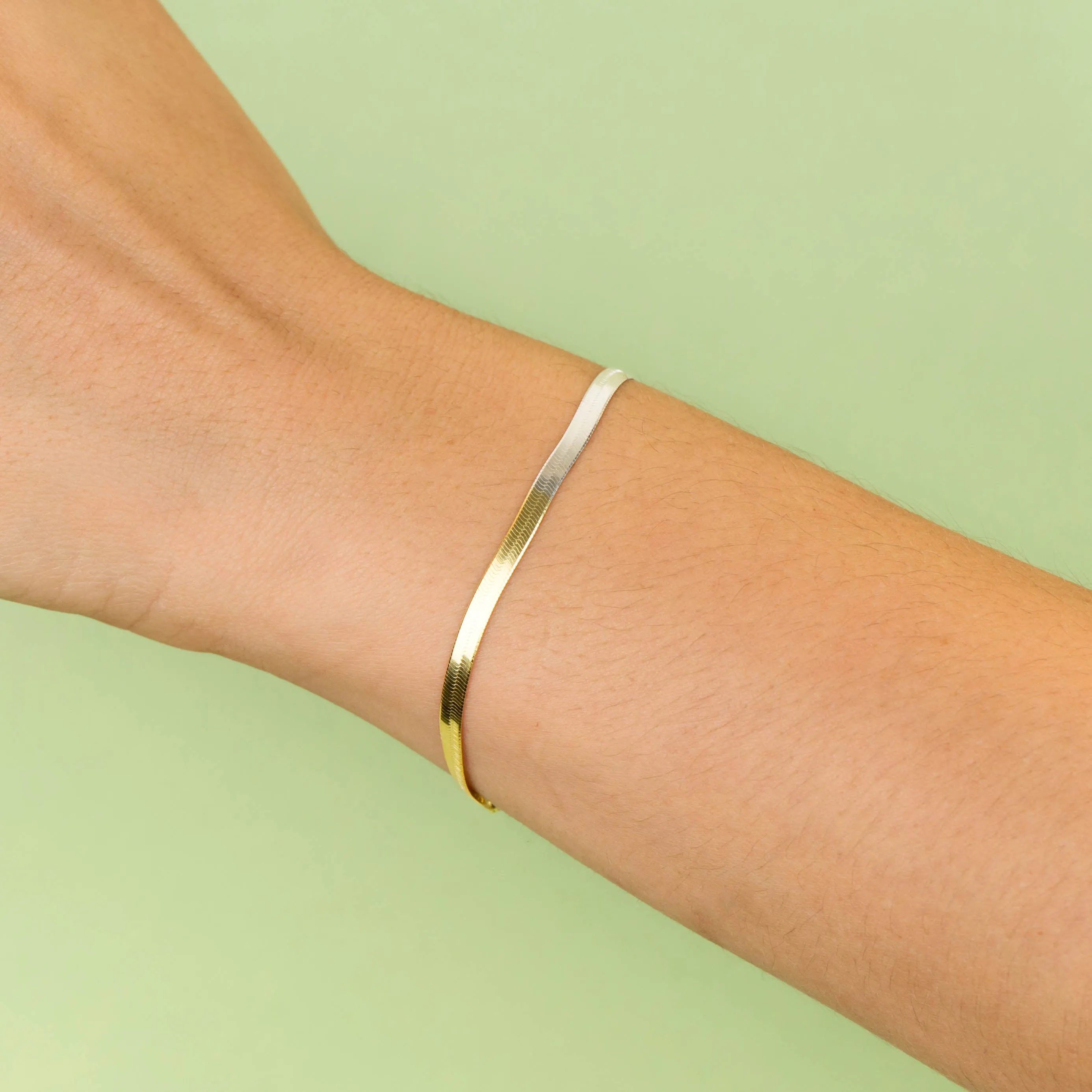 Two Tone Herringbone Bracelet